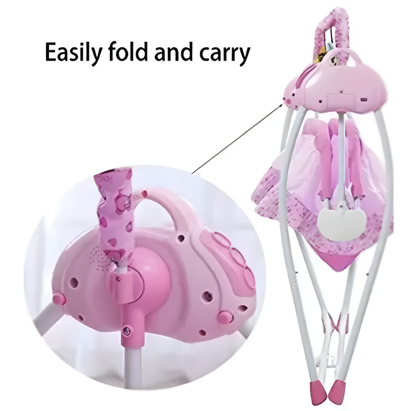 Baby Cradle  Electric Rocking Bassinet with Remote Control Pink
