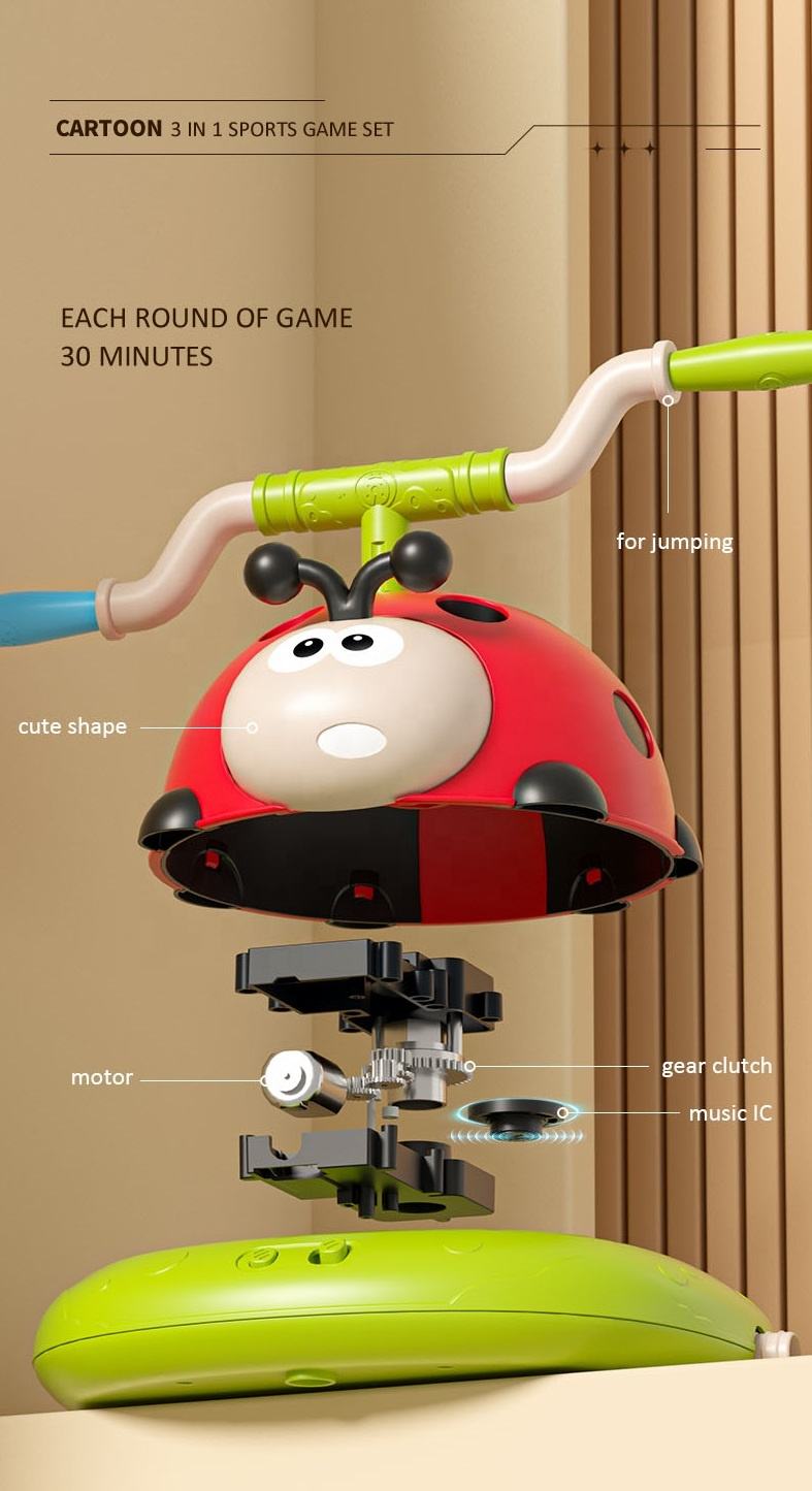3-in-1 Kids Activity Toy – Jumping Game, Ring Toss & Rocket Launcher