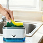2-in-1 Dish Soap Dispenser & Sponge Holder  – One-Hand Press