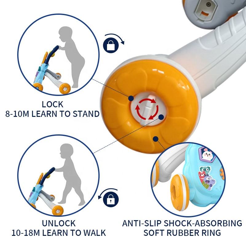 Music Baby Walker – 2-in-1 Activity & Learning Toy | With Lights, Sounds & Drawing Board