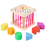 Educational Activity Cubes Wooden Blocks Box