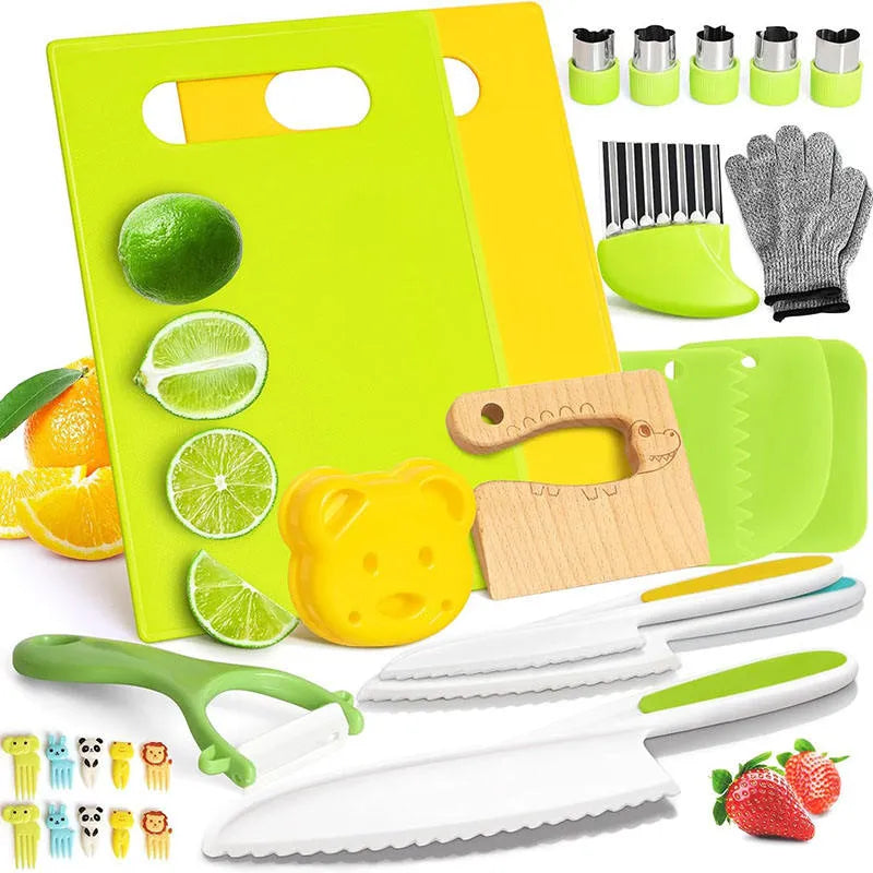 Perfect Kids Kitchen Set + Colorful Fruit & Vegetable Cutting Toy ( Pack 2 )