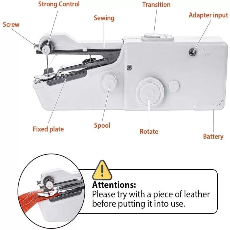 Handy Stitch Portable Handheld Sewing Machine – Cordless, Battery-Powered Mini Stitching Tool