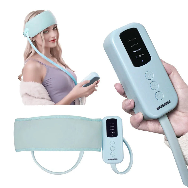 New Wearable Head Massager – Rubbing & Hot Compress Therapy Band