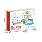 2-in-1 Baby Musical Walker with Play Mat & Hanging Toys – Blue Rabbit Theme