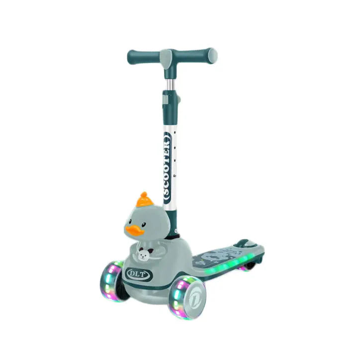 2-in-1 Kids Kick Scooter with Foldable Flip-Down Seat – 3-Wheel Adjustable Toddler Scooter