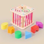 Educational Activity Cubes Wooden Blocks Box