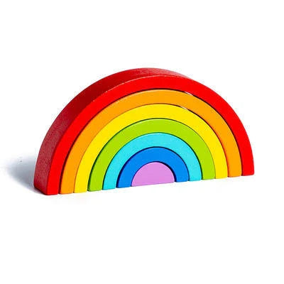Wooden Rainbow Stacking Blocks – Montessori Toy for Kids (7-Piece Set)
