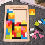 Wooden Tetris Puzzle Brain Teaser Toy for Kids