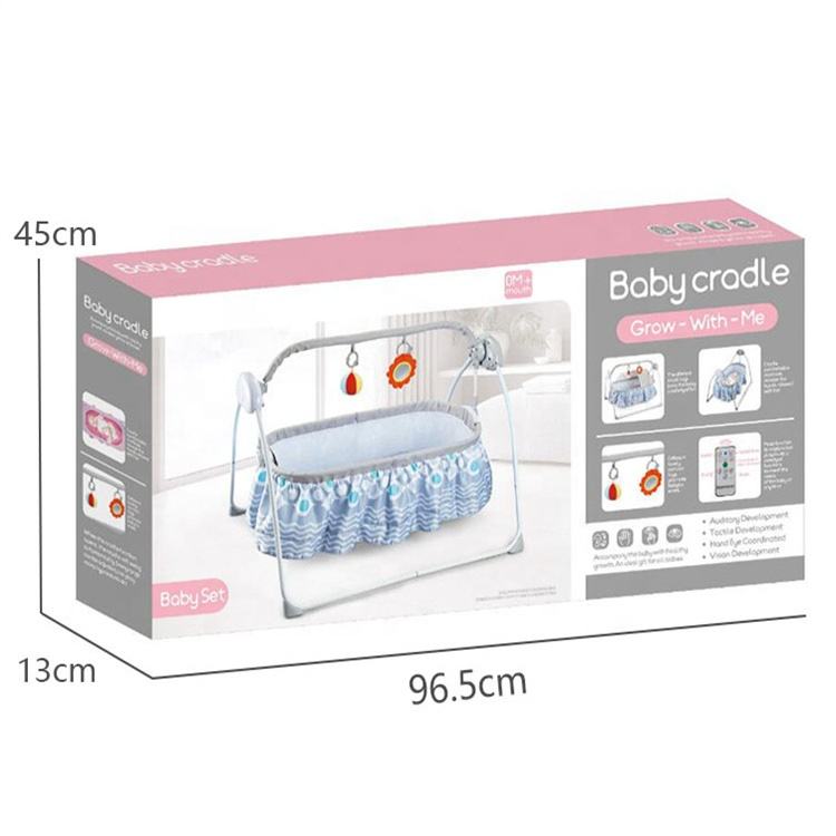Baby Cradle  Electric Rocking Bassinet with Remote Control Pink