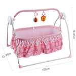 Baby Cradle  Electric Rocking Bassinet with Remote Control Pink