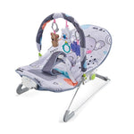 Baby Bouncer with Calming Vibrations and Toy Bar - Grey