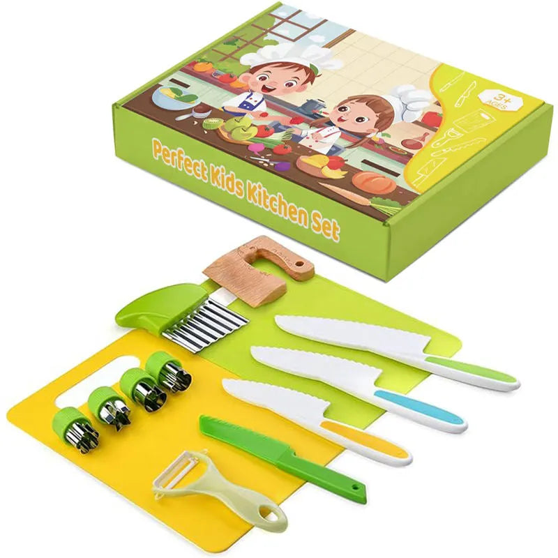 Perfect Kids Kitchen Set + Colorful Fruit & Vegetable Cutting Toy ( Pack 1 )