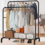 Double Rail Rolling Garment Rack – Heavy-Duty Free-Standing Clothes Drying Stand
