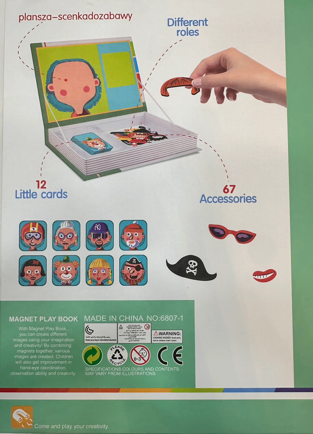 Magnetic Face Changing Puzzle Game - 67 Pieces.