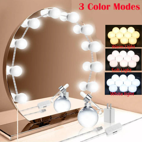 Professional LED Vanity Mirror Lights – 3 Color Modes & 10 Brightness Levels
