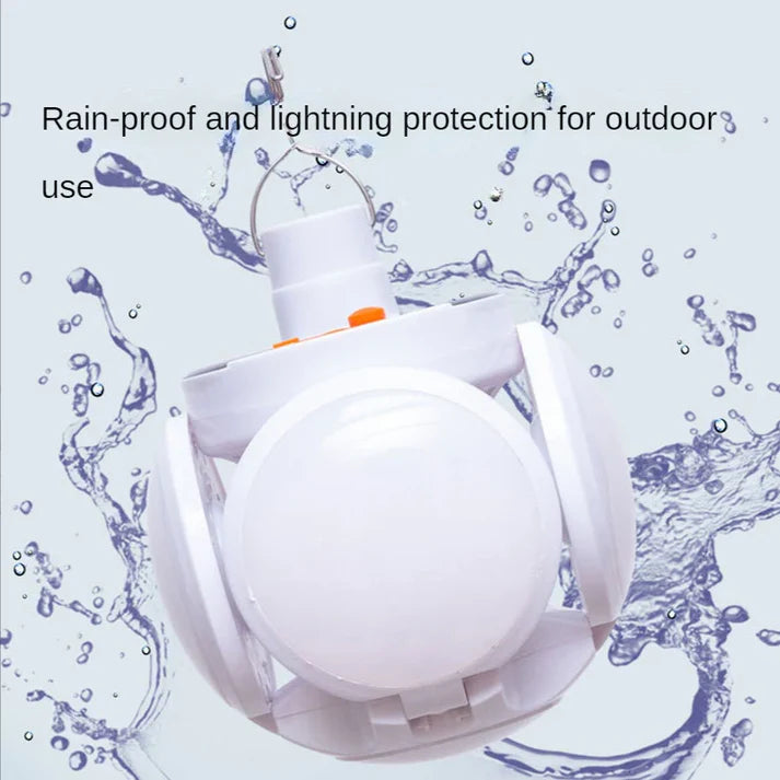 Foldable LED Camping Light Bulb – 90° Adjustable Hanging Emergency Lamp for Outdoor
