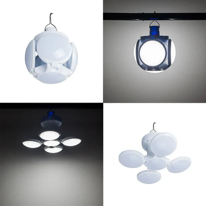 Foldable LED Camping Light Bulb – 90° Adjustable Hanging Emergency Lamp for Outdoor