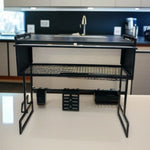 Premium Over-The-Sink Dish Drying Rack with Dust-Proof Cabinet