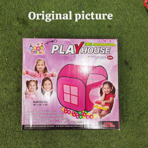 Pop-Up Kids' Amusement Playhouse – Portable Indoor & Outdoor Play Tent with Mesh Windows