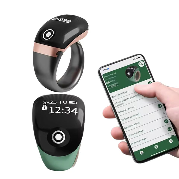 Smart 3-in-1 Digital Tasbeeh Ring – Bei Qi S7pro Zikr Counter