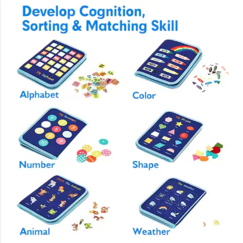Dinosaur Multi-Skill Busy Book – 8 Pages of Interactive Educational Activities for Toddlers