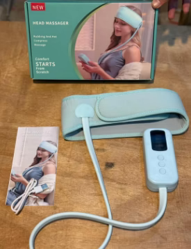 New Wearable Head Massager – Rubbing & Hot Compress Therapy Band