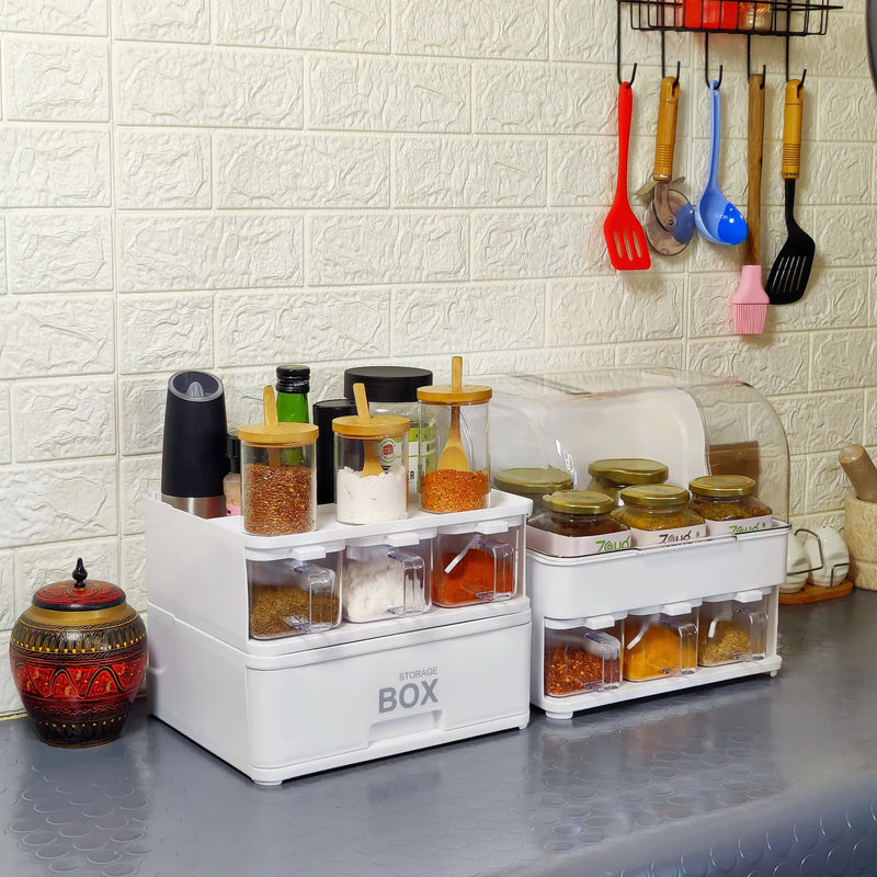 All-in-One Multi-Layer Kitchen Spice Organizer Box