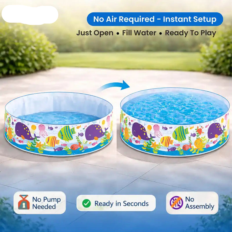 Free Kids Swimming Pool – Hard Plastic Sidewall Kiddie Splashing Pool