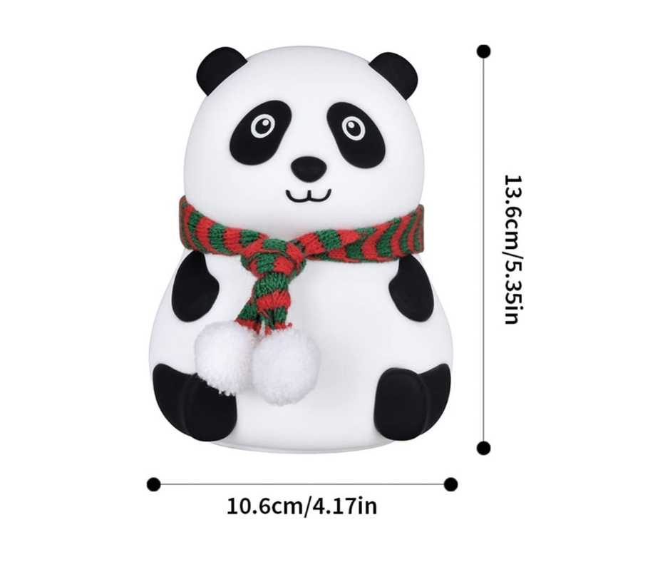 Sitting Panda Silicone Night Light – 7-Color Changing Touch Lamp with Scarf Detail