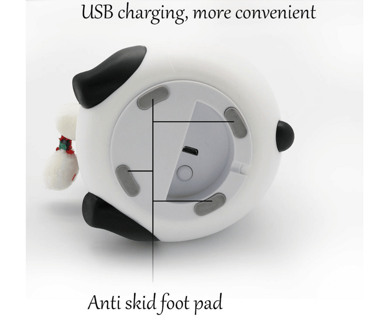 Sitting Panda Silicone Night Light – 7-Color Changing Touch Lamp with Scarf Detail