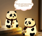Sitting Panda Silicone Night Light – 7-Color Changing Touch Lamp with Scarf Detail