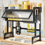Premium Over-The-Sink Dish Drying Rack with Dust-Proof Cabinet