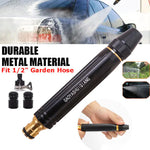 High Pressure Water Spray Gun with Metal Brass Nozzle – Adjustable Twist Hose Nozzle for Car Washing,