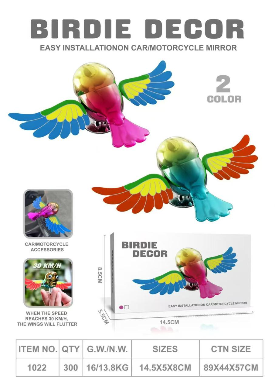 Birdie Decor – Interactive Fluttering Bird Accessory for Cars & Motorcycles