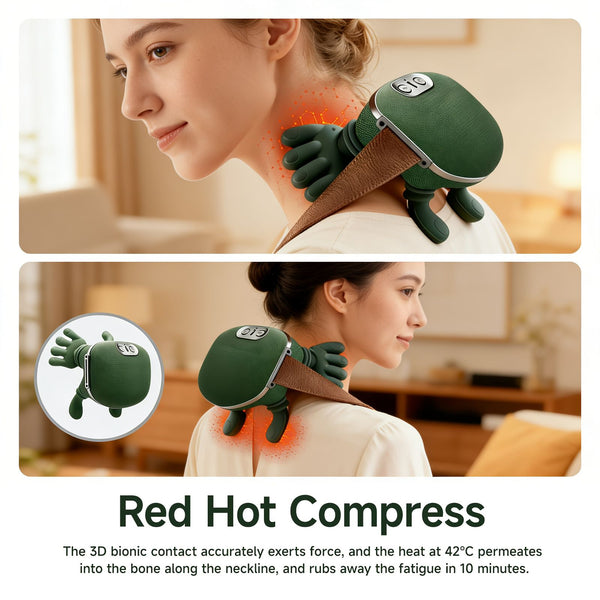 Premium 3D Bionic Hand-Shape Neck Massager with Red Hot Compress