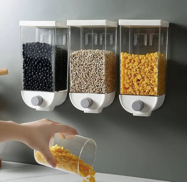 1.5L Wall-Mounted Dry Food & Grain Dispenser – Smart Kitchen Storage