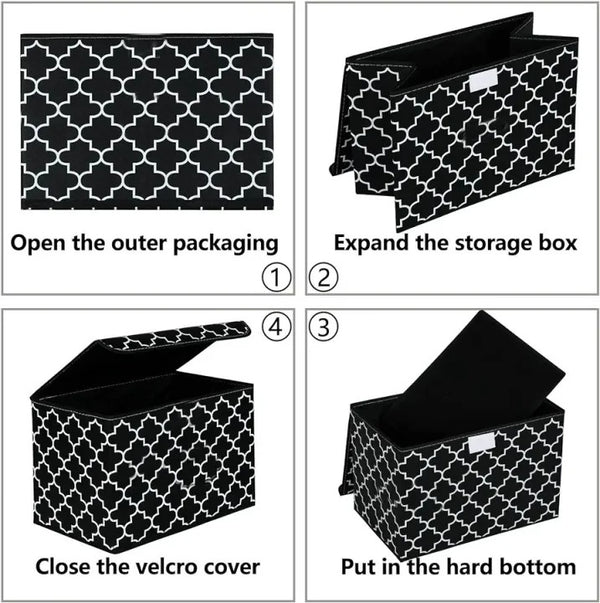 Foldable Multi-Purpose Storage Box – Large Toy Organizer & Closet Chest with Lid