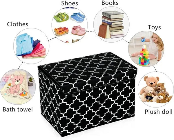 Foldable Multi-Purpose Storage Box – Large Toy Organizer & Closet Chest with Lid