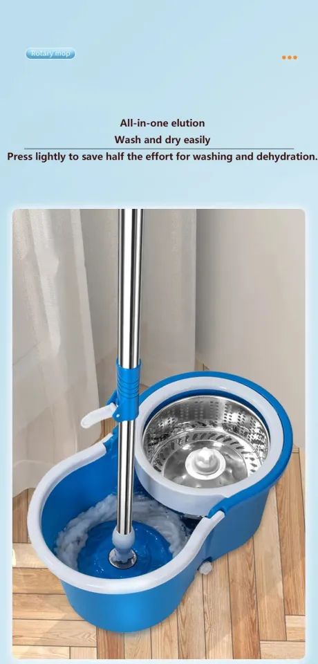 360° Spin Mop & Bucket System – Dual-Action Cleaning with Stainless Steel Wringer