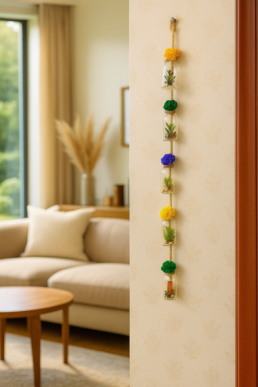 Crystal Stand Wall Hanging – Decorative Glass Vial Floral Display