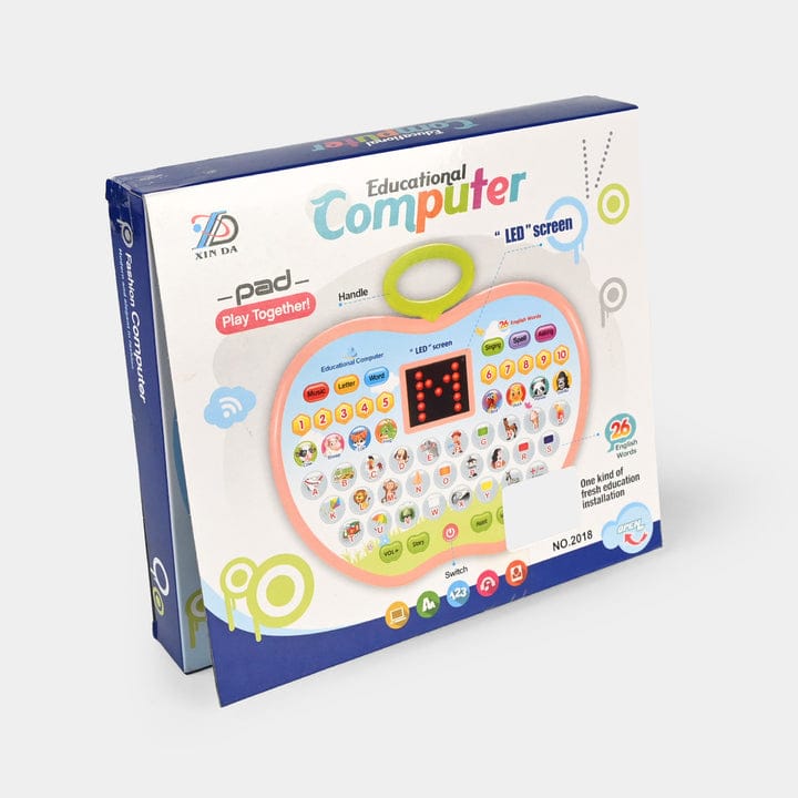 Apple-Shaped Educational Learning Computer – Interactive Toddler Tablet with LED Screen & Music