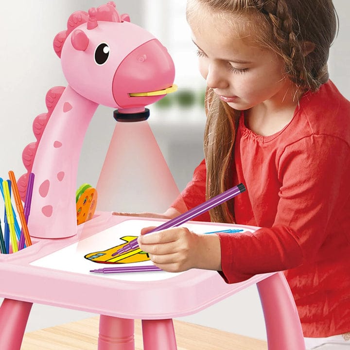 Kids Giraffe Projection Drawing Table – Interactive Educational Projector Painting Desk with 24 Patterns