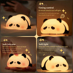 Adorable Panda Silicone Night Light – Dimmable Touch Control Lamp with Sleep Timer