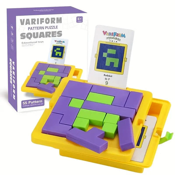 Variform Pattern Puzzle Squares – 55-Level Geometric Logic & Cognitive Challenge Toy