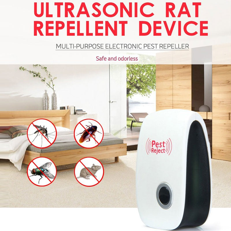 Ultrasonic Electronic Pest Repeller – 360° Smart Rat & Insect Rejector