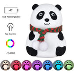 Sitting Panda Silicone Night Light – 7-Color Changing Touch Lamp with Scarf Detail