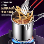 1200ml Stainless Steel Deep Frying Pot with Strainer