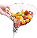 Multi-functional Funnel Drain Basket – 2-in-1 Fruit & Veggie Washer