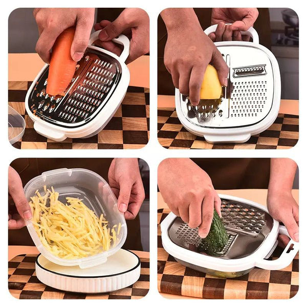 4-in-1 Multi-functional Vegetable Grater with Storage Box